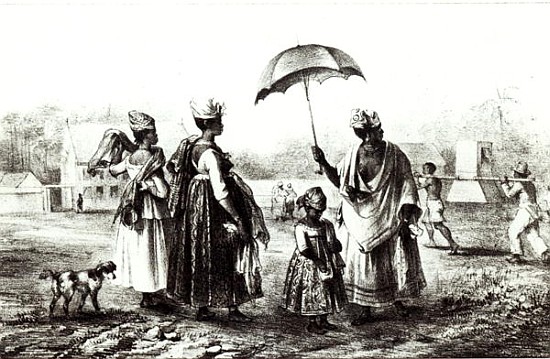 Negroes Traders with Children, from ''Voyage a Surinam'',1839 from (after) Pierre J. Benoit