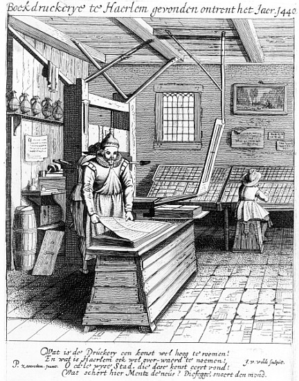 The Bindery of Laurens Janszoon Koster, from ''Beschrijvingh ende lof van Haerlem'', published in 16 from (after) Pieter Jansz Saenredam