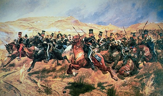 Charge of the Light Brigade, Balaclava, 25 October in 1854 from (after) Richard Caton II Woodville
