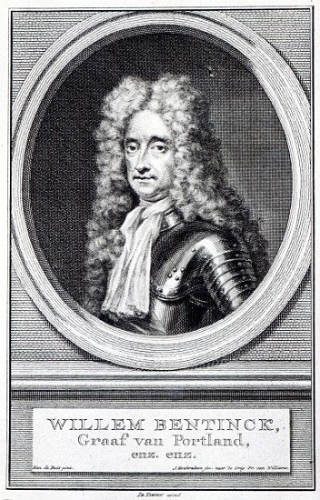 William Bentinck, 1st Earl of Portland; engraved by Jacobus Houbraken after an original by Robert Wi from (after) Simon Du Bois