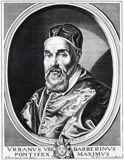 Pope Urban VIII; engraved by Willem Outgertsz Akersloot from (after) Simon Vouet