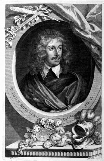 Sir John Suckling; engraved by George Vertue from (after) Sir Anthony van Dyck