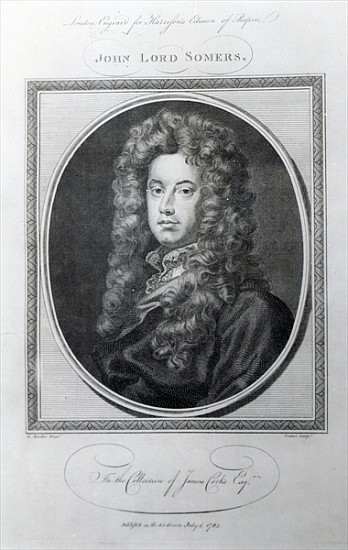 John, Lord Somers; engraved by John Golder from (after) Sir Godfrey Kneller