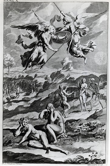 Adam and Eve after the Fall, illustration from John Milton''s ''Paradise Lost''; engraved by Michael from (after) Sir John Baptist de Medina