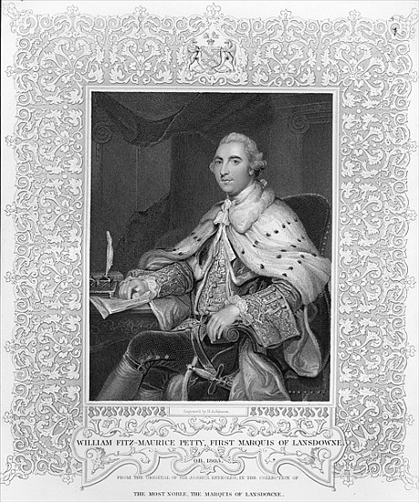 William Fitz-Maurice Petty, First Marquis of Lansdowne; engraved by H. Robinson from (after) Sir Joshua Reynolds