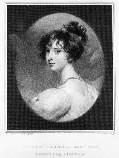 Emily Mary, Countess Cowper from (after) Sir Thomas Lawrence