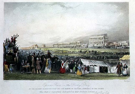 Epsom Races on Derby Day, 1841, from (after) Thomas Allom