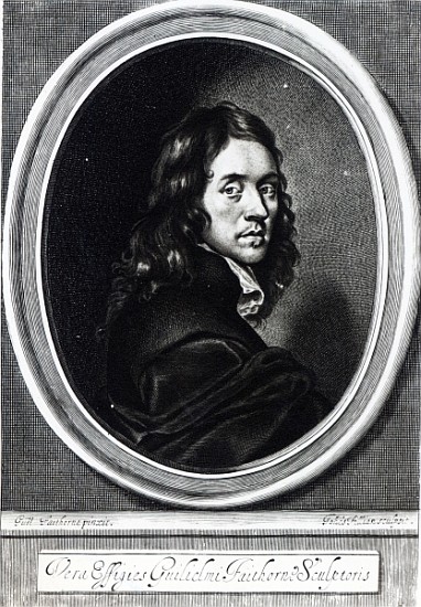 Self-portrait; engraved by John Fillian, c.1658-70 from (after) William Faithorne