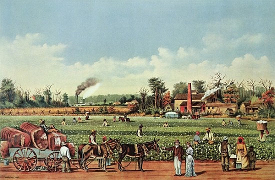 A Cotton Plantation on the Mississippi - the Harvest; engraved by Currier and Ives from (after) William Aiken Walker