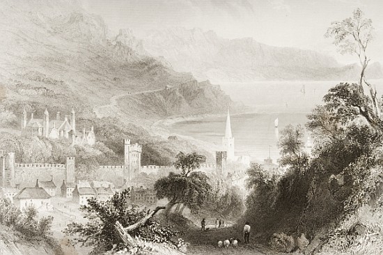 Glenarm, County Antrim, Northern Ireland, from ''Scenery and Antiquities of Ireland'' from (after) William Henry Bartlett