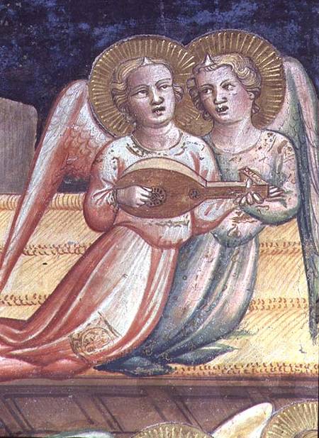 Two Musical Angels, a detail from The Life of the Virgin and the Sacred Girdle, from the Chapel of t from Agnolo/Angelo di Gaddi