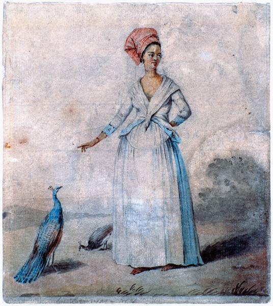 Lady with peacock from Agostino Brunias