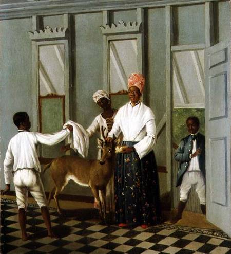 Negro Servants Washing a Deer from Agostino Brunias