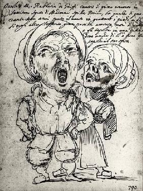 Caricature of Rabbatin de Griffi and his wife Spilla Pomina  (photo)