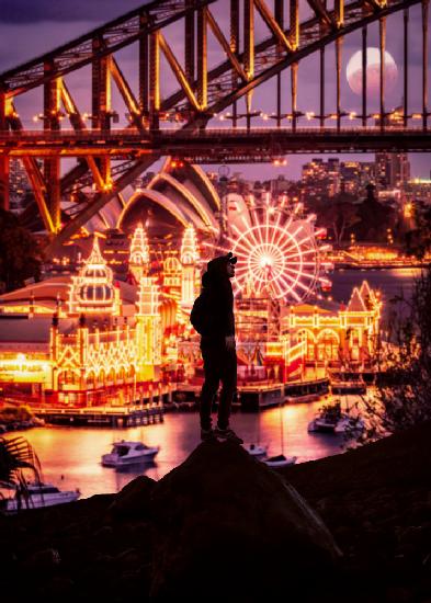 Sydney Harbour Bridge bei Nacht