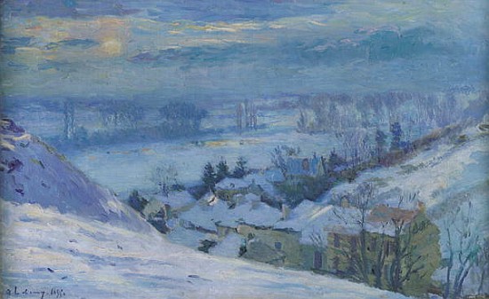 The Village of Herblay under snow from Albert-Charles Lebourg