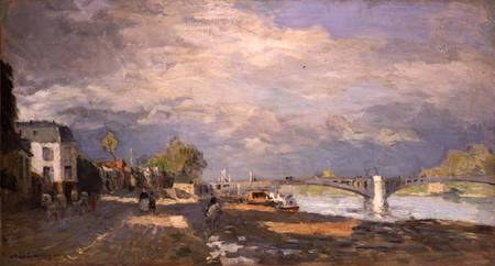 Walkers on the River Bank from Albert Lebourg