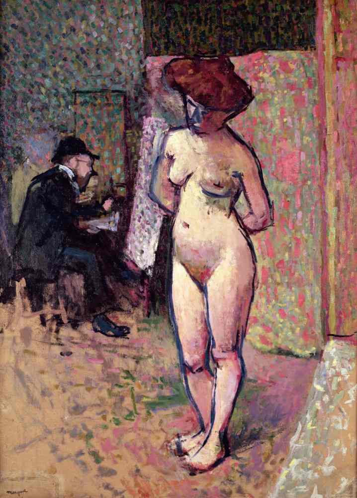 Matisse Painting in the Studio of Manguin from Albert Marquet