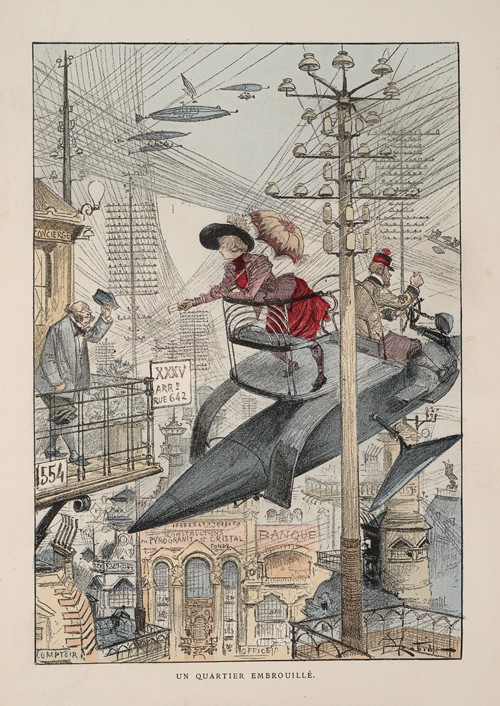 Illustration for "Le vingtième siècle: La vie électrique" from Albert Robida