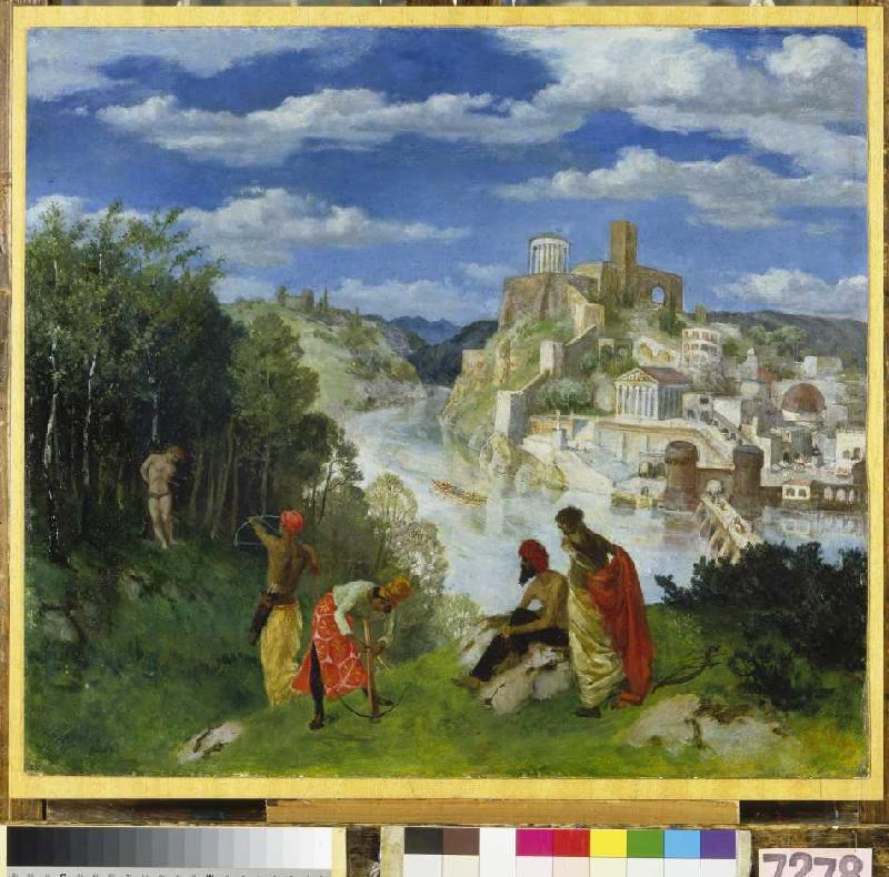 Landschaft mit Martyrium des Heiligen Sebastian from Albert Welti