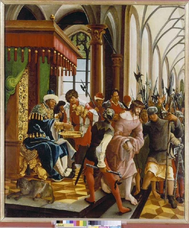 Passions/Sebastians-Altar in St. Florian Christus vor Pilatus. from Albrecht Altdorfer