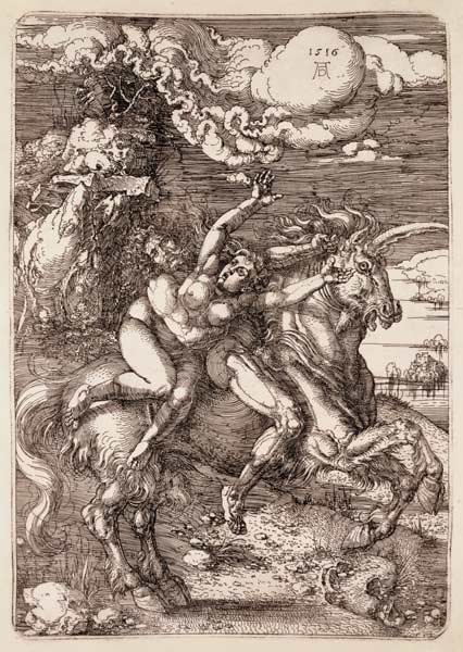 Abduction of Proserpine on a Unicorn from Albrecht Dürer