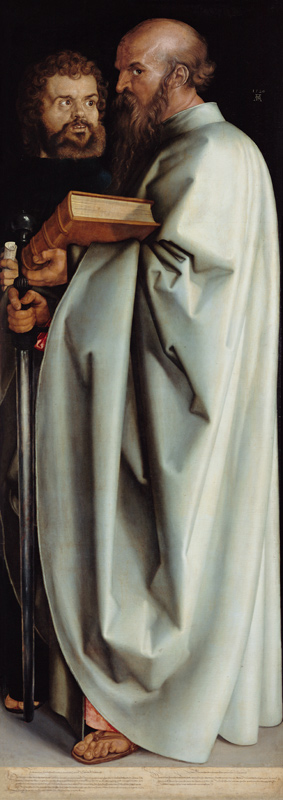 Die Vier Apostel, rechter Teil - Die Heiligen Markus und Paulus from Albrecht Dürer