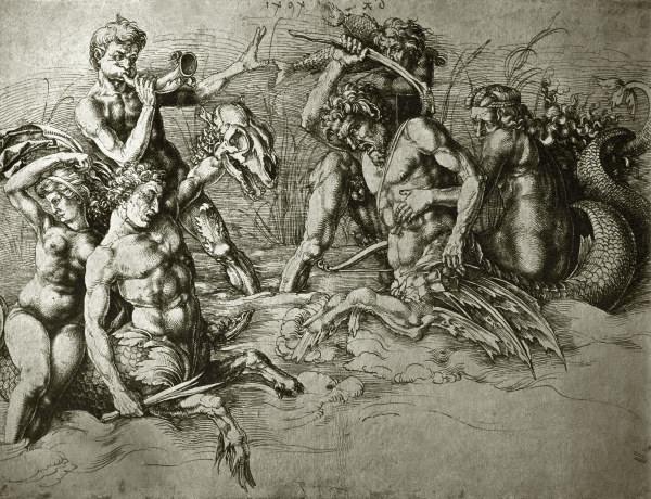 A.Dürer / Fighting sea creatures from Albrecht Dürer