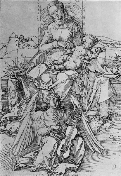 A.Dürer, Madonna & Child on Grassy Bench from Albrecht Dürer