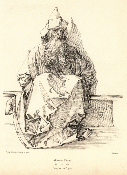A.Dürer, Seated Bearded Man / Draw. from Albrecht Dürer