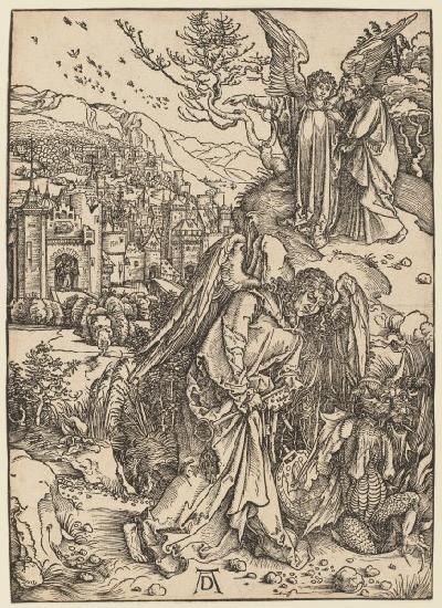 Der Engel mit dem Schlüssel zum Abgrund, aus der Folge der Apokalypse, Latein-Ausgabe b 1511