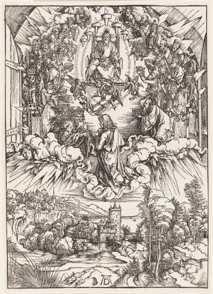Johannes vor Gottvater und den Ältesten, aus der Folge der Apokalypse, Urausgabe Deutsch 1498 from Albrecht Dürer