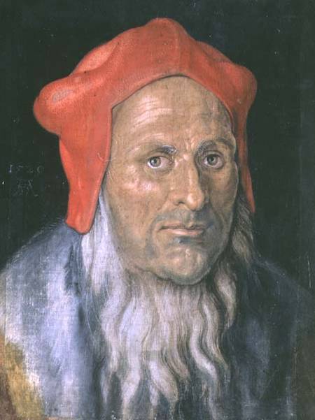 Portrait of a Bearded Man in a Red Hat from Albrecht Dürer