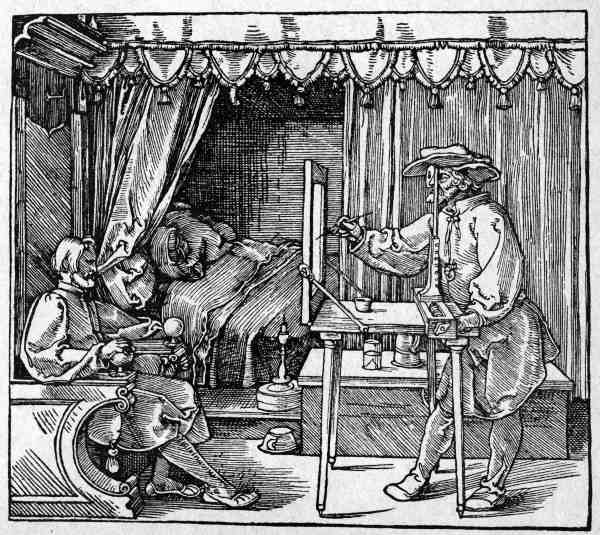 The draughtsman of the seated man/ Dürer from Albrecht Dürer