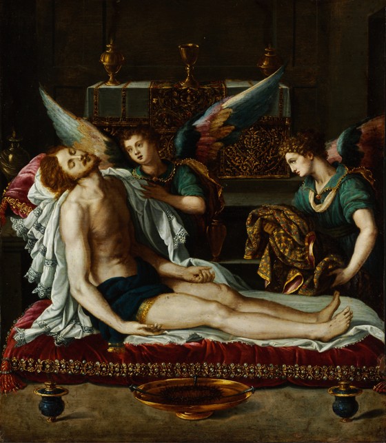 The Body of Christ Anointed by Two Angels from Alessandro Allori