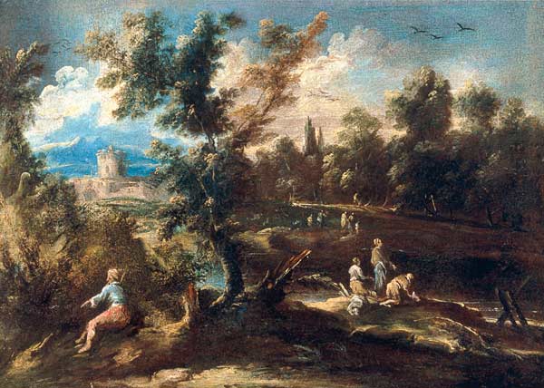 A.Magnasco, Landschaft mit Waescherinnen from Alessandro Magnasco