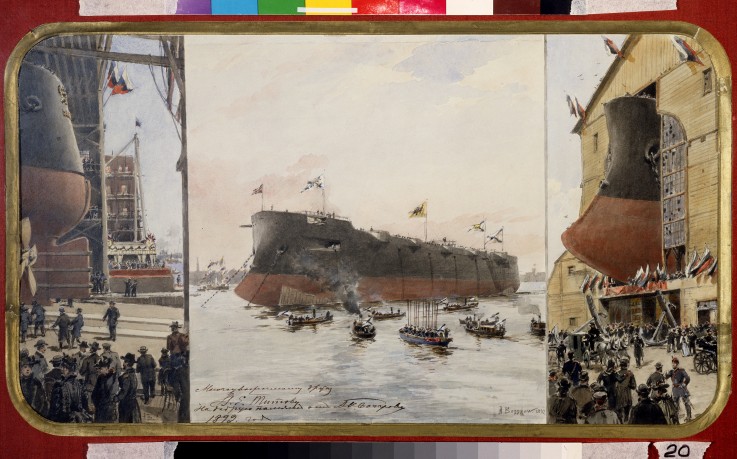 The Launching of the Battlecruiser "Pamiat Azova" from Alexander Karlovich Beggrow