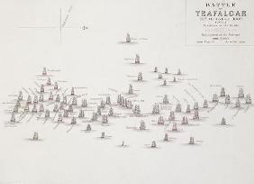 The Battle of Trafalgar, 21st October 1805, Positions in the Battle, c.1830s (engraving)