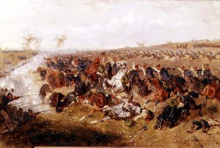 Hussars at the Battle of Schweinsschedl, Austria, 29th July 1866 from Alexander Ritter von Bensa
