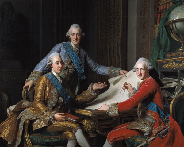 King Gustav III of Sweden (1746-92) and his Brothers from Alexander Roslin