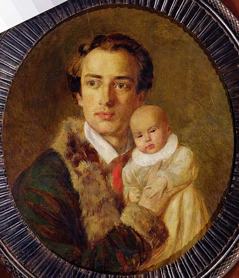 Portrait of Alexander Herzen with his son from Alexander Lavrentievich Vitberg