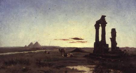 A Bedouin Encampment by a Ruined Temple from Alexandre Gabriel Decamps