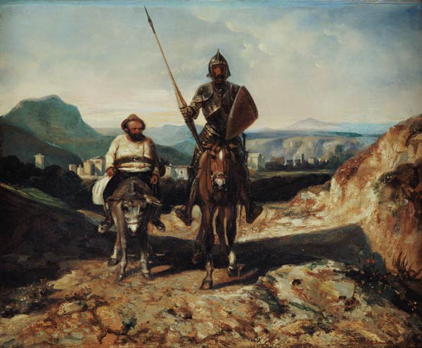 Don Quixote and Sancho (oil on canvas) from Alexandre Gabriel Decamps