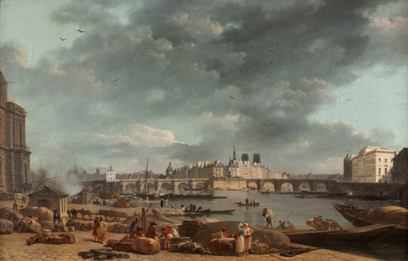 View of the tip of the Ile de la cite from the port Saint Nicolas in Paris from Alexandre Jean Noel
