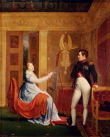 Marie Louise (1791-1847) of Habsbourg Lorraine Painting a Portrait of Napoleon I (1769-1821) from Alexandre Menjaud