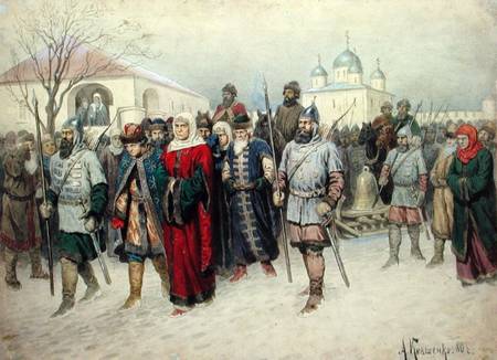 Joining of Great Novgorod, Novgorodians Departing to Moscow from Alexej Danilovich Kivschenko