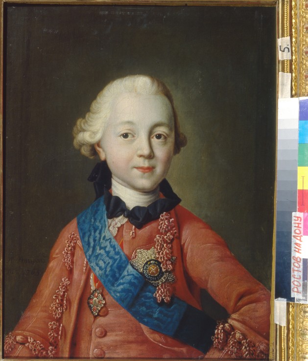 Portrait of Grand Duke Pavel Petrovich (1754-1801) as child from Alexej Petrowitsch Antropow