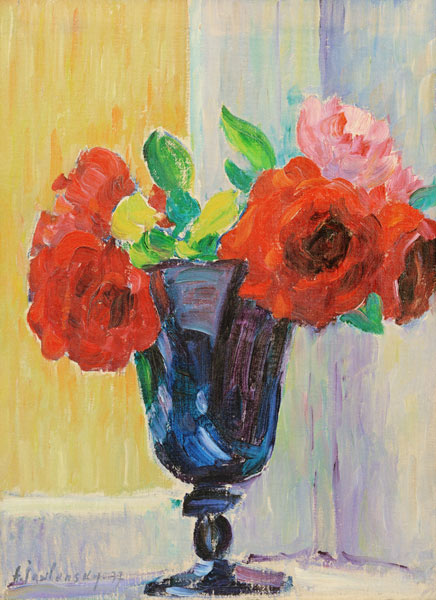 Großes Stilleben: Rosen in Blauer Vase from Alexej von Jawlensky