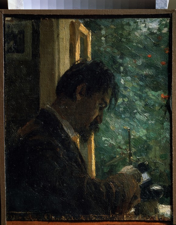 Portrait of the engraver Vasily Mathé  (1856-1917) at work from Alexej von Jawlensky