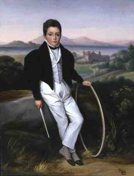 Portrait of a Boy with a Hoop from Alexis Leon Louis Valbrun